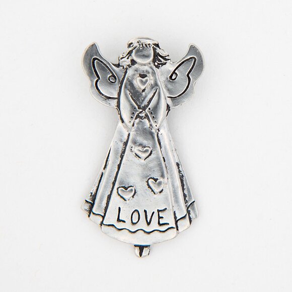 Uno Alla Volta | Pewter Faith Hope Love Angel Magnets | Handcrafted Set of 3 - Picture 6 of 11